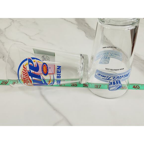 Miller Lite Mexico Flag Pilsner Pint Beer Clear Glass 16oz Drinkware 5 1/2" x2 - Picture 13 of 13